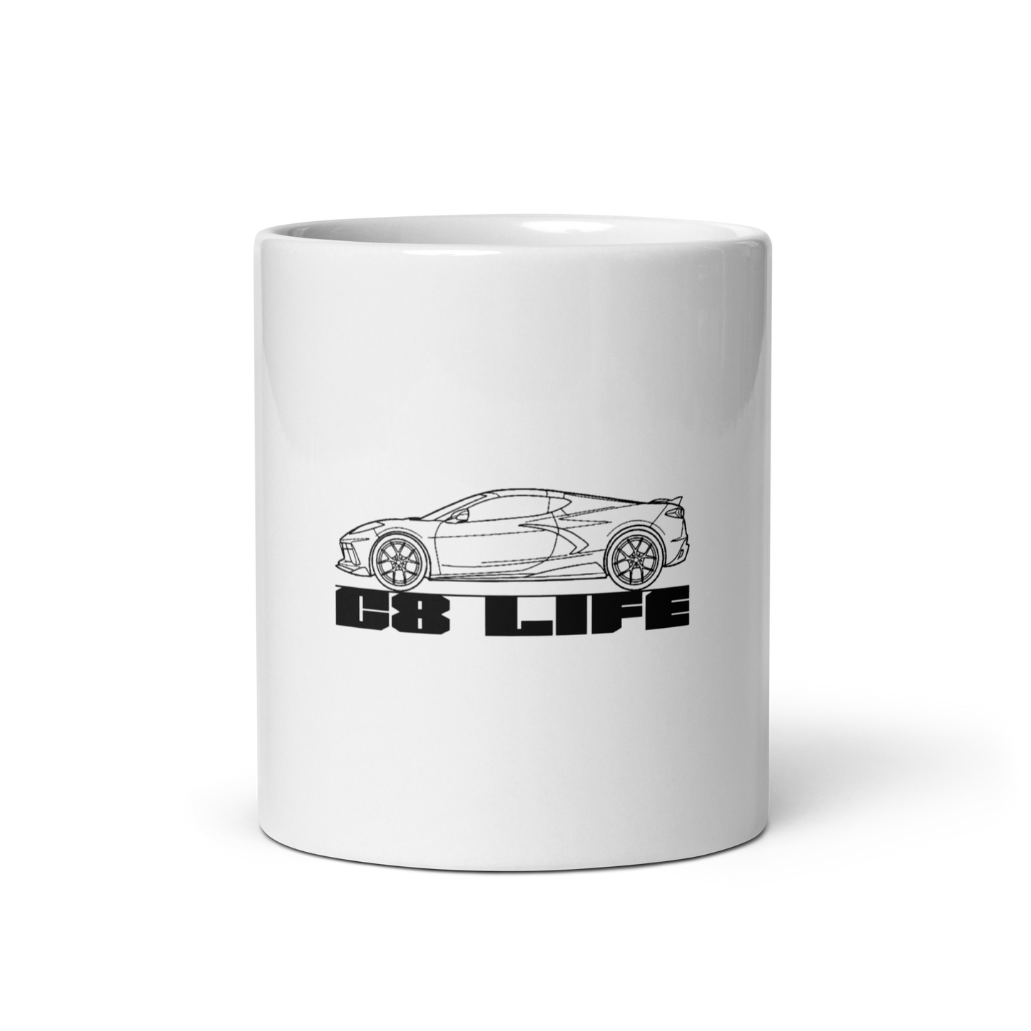 C8 LIFE WHITE GLOSSY MUG