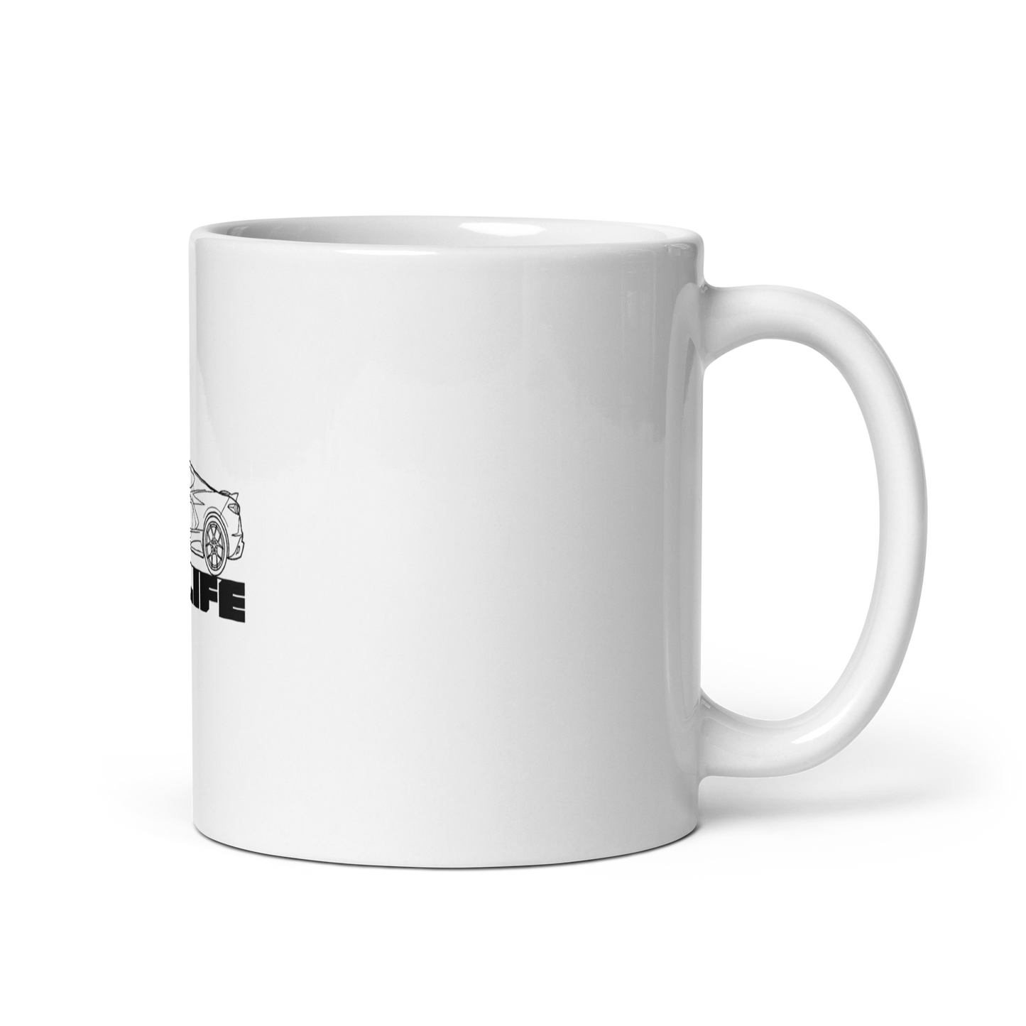C8 LIFE WHITE GLOSSY MUG
