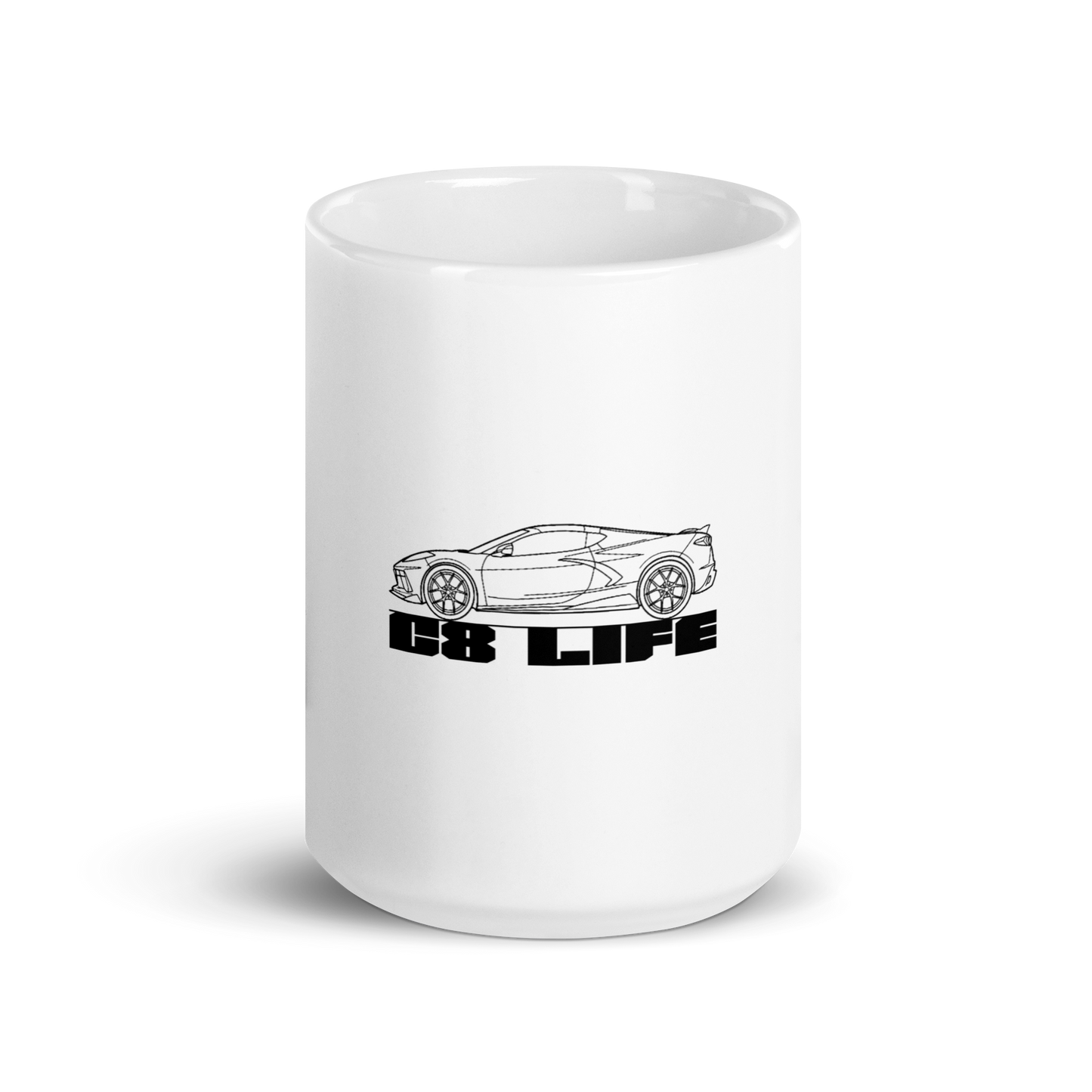 C8 LIFE WHITE GLOSSY MUG