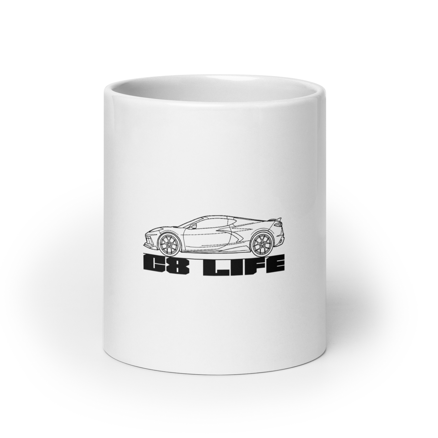 C8 LIFE WHITE GLOSSY MUG