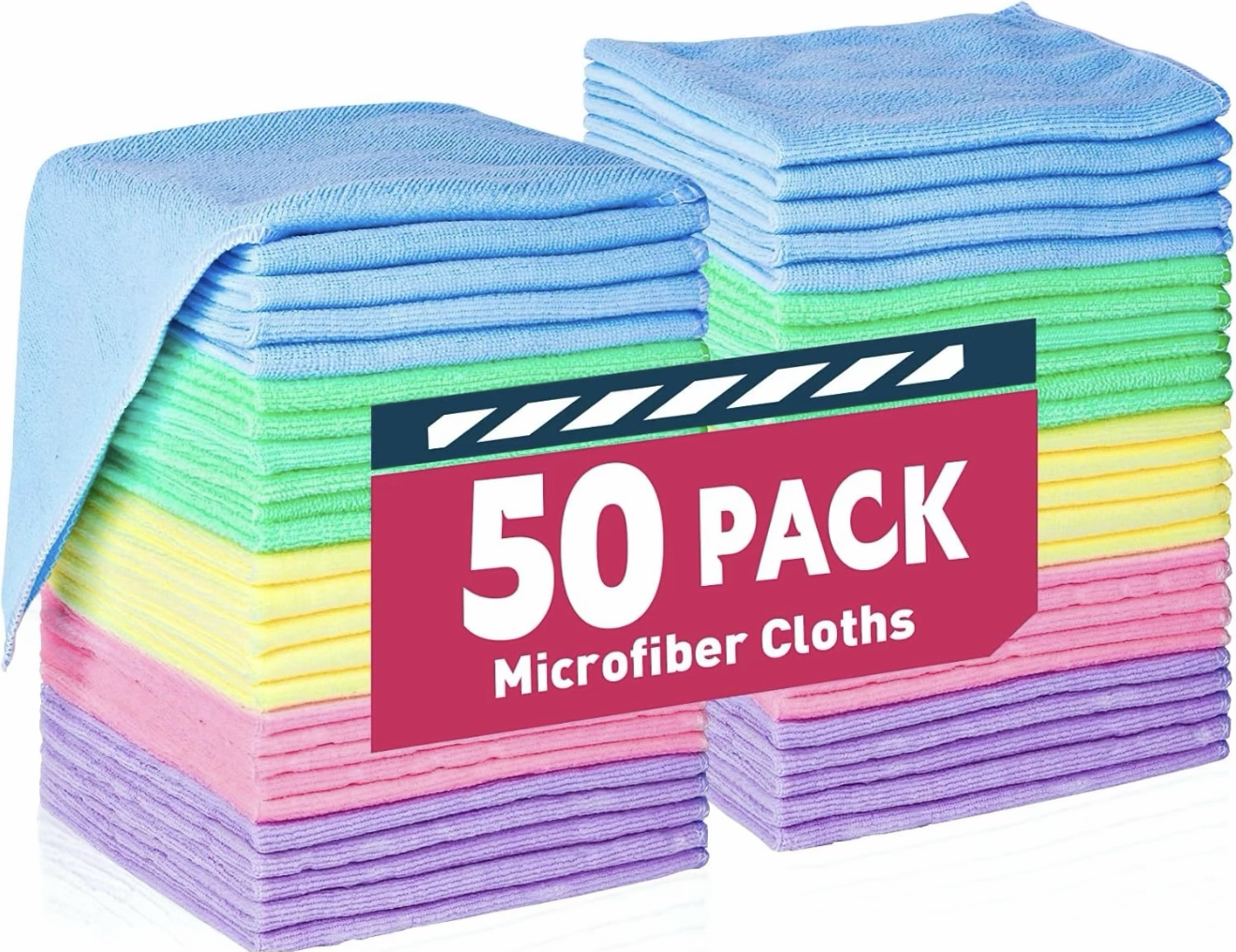 MICROFIBER CLEANING CLOTHS-50 PACK